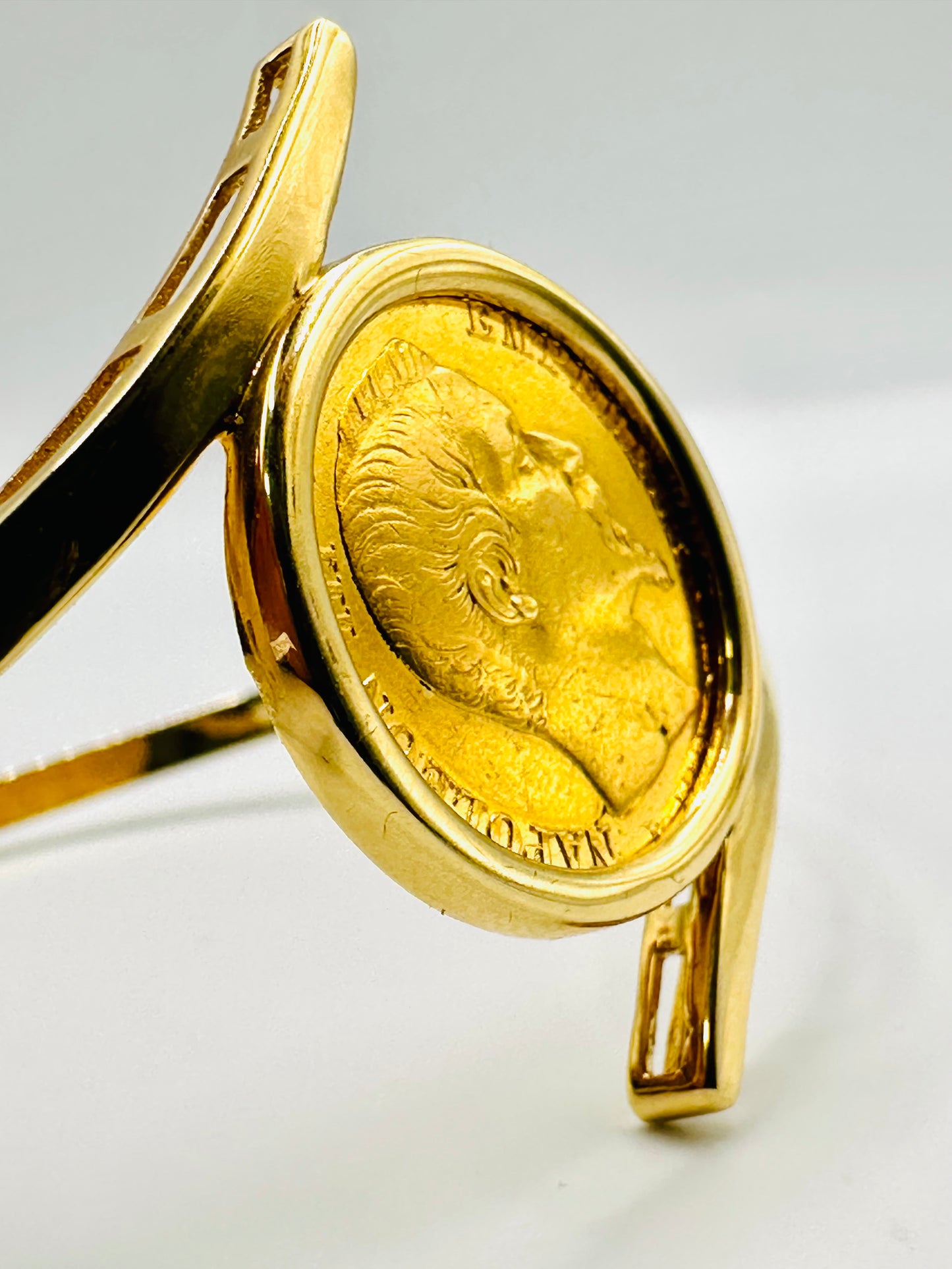 Bracelet porte-pièce « Napoléon »Or 18K & Pièce 20 Francs Or 21,6K