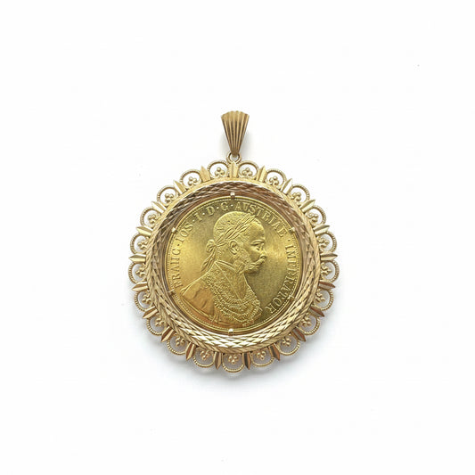 Pendentif porte pièce 4 Ducat Or 750 & 986/1000
