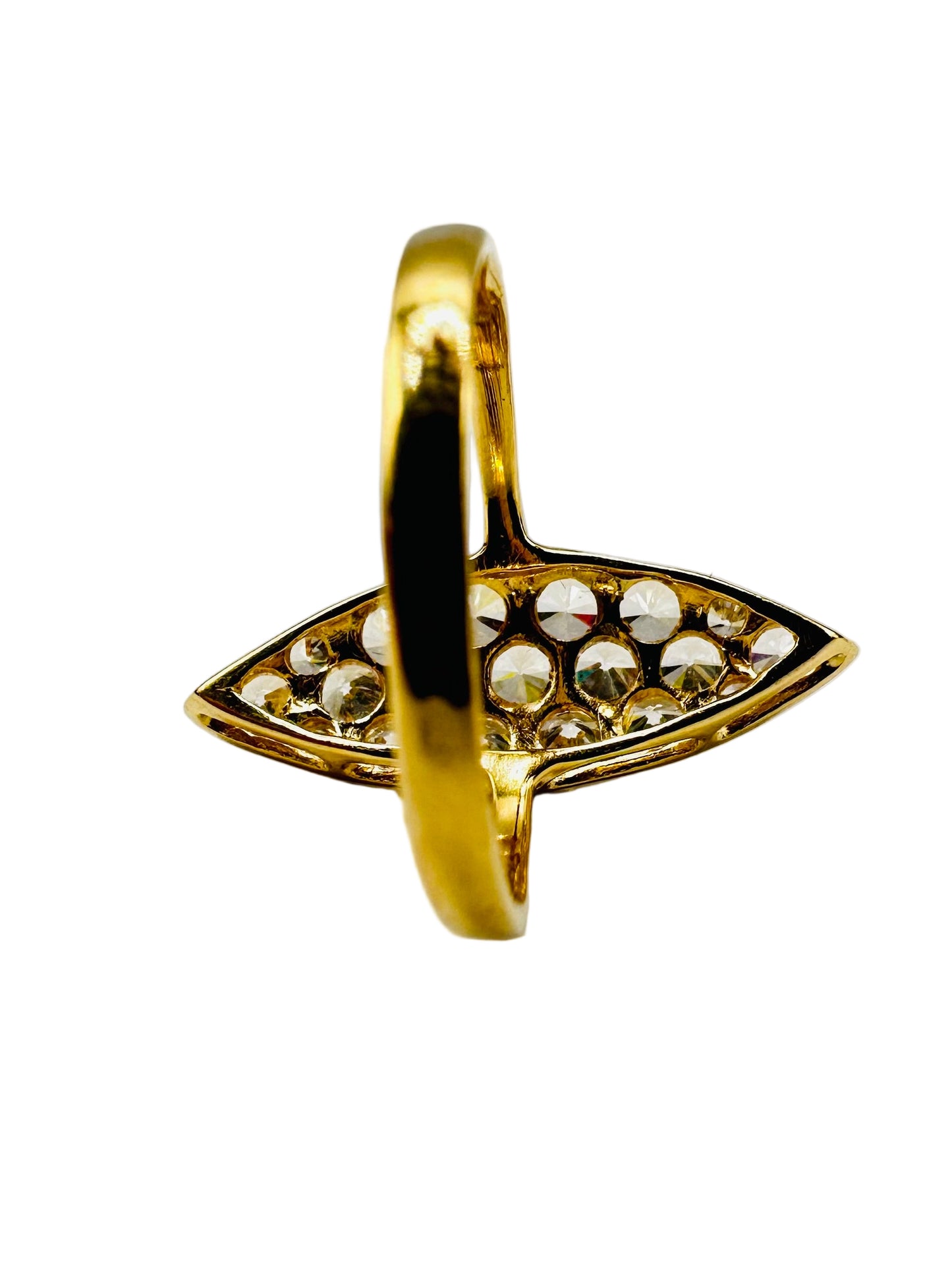 Bague Marquise Sertie en Or Jaune 18 Carats