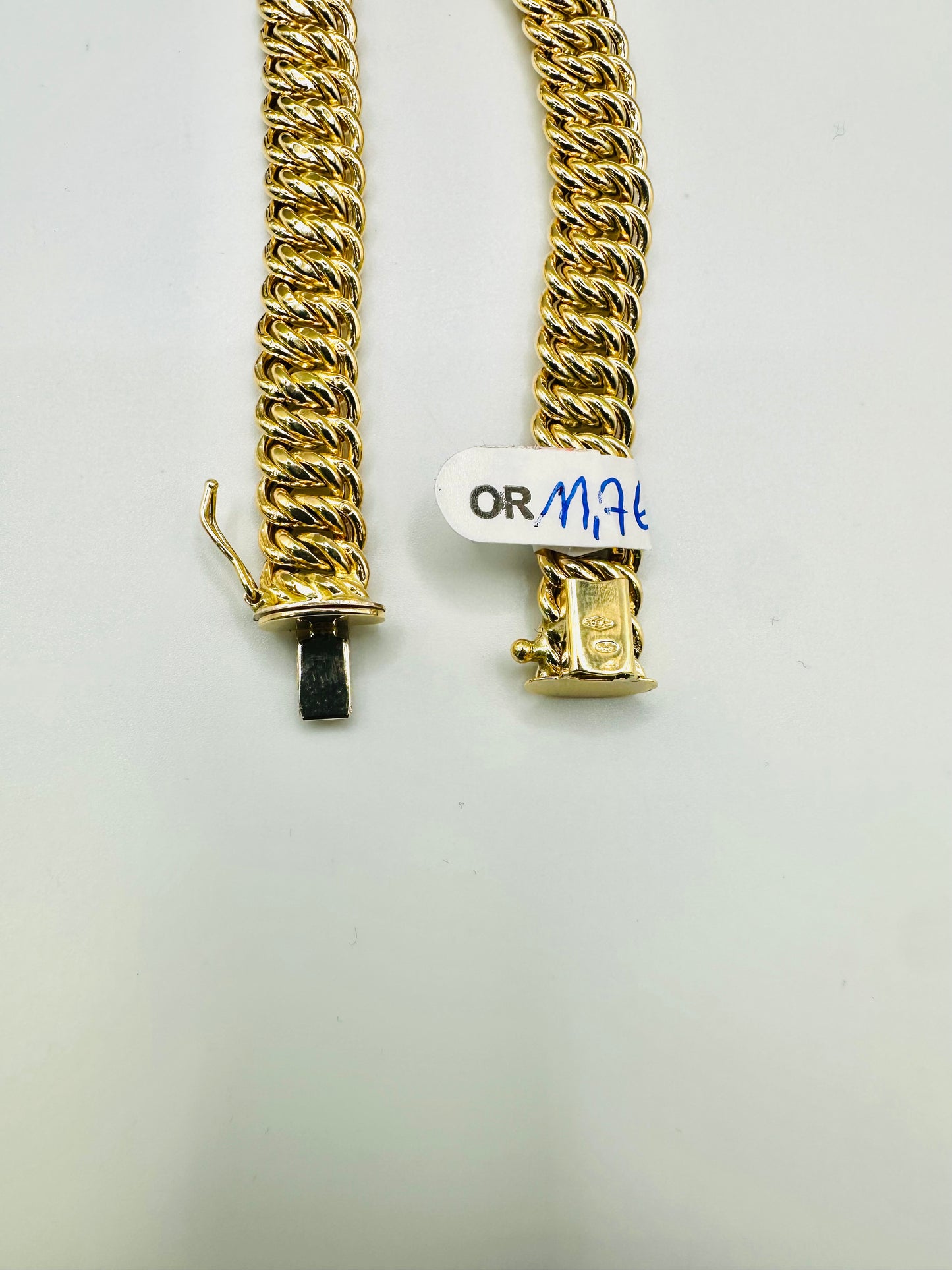 Gourmette maille américaine droite Or 750/1000
