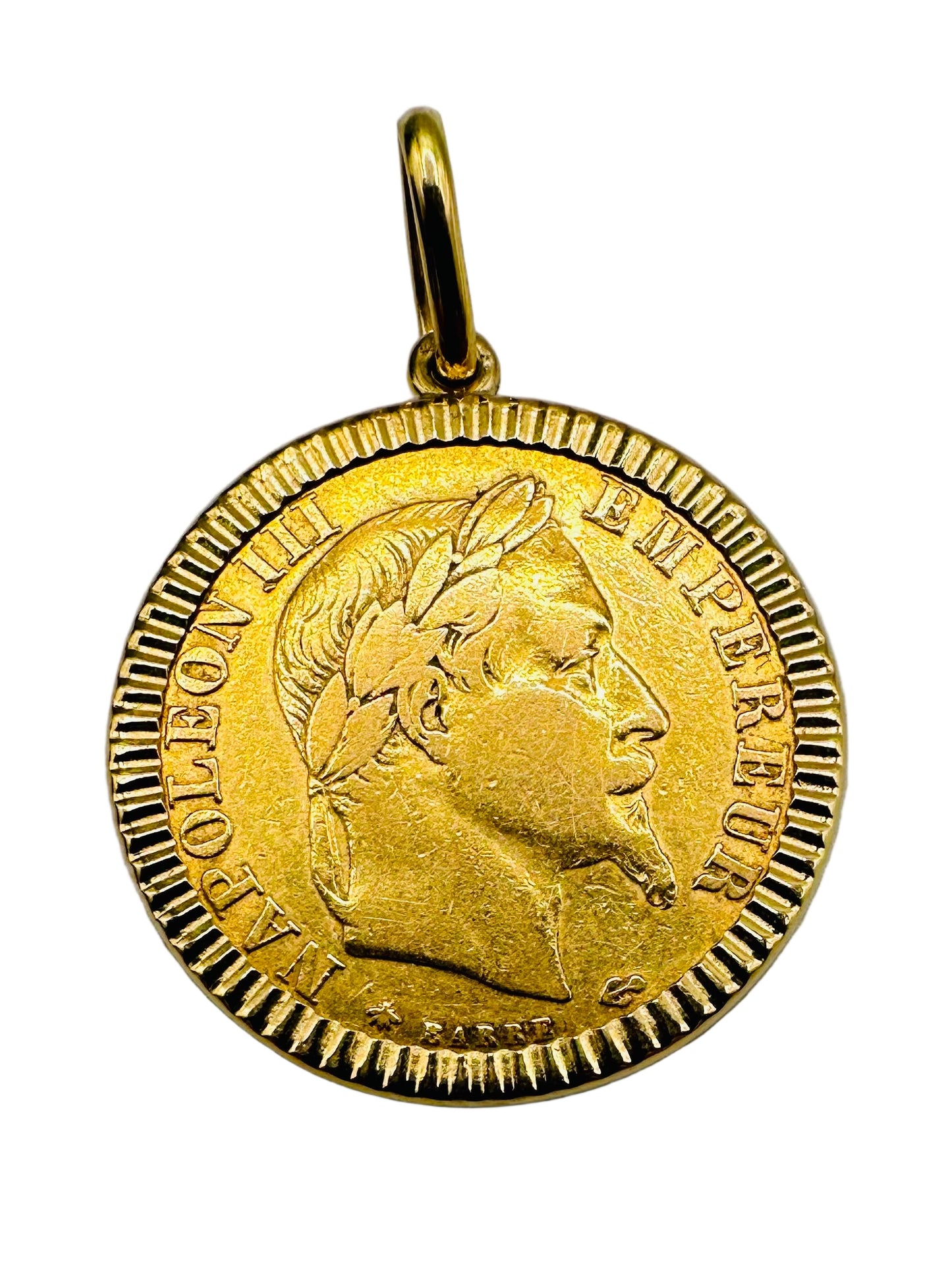 Pendentif porte-pièce Napoléon 10 Francs – Or 18 & 21.6 Carats