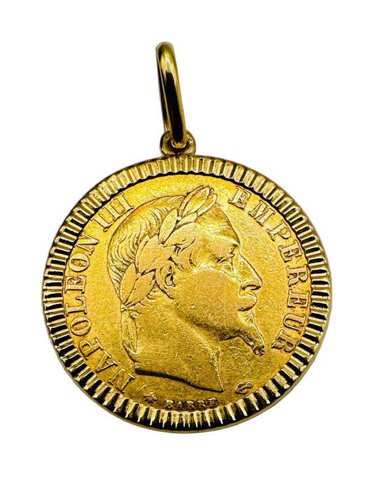Pendentif porte-pièce Napoléon 10 Francs – Or 18 & 21.6 Carats