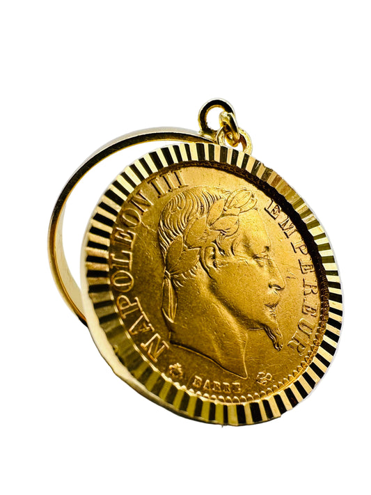 Bague Porte-Pièce Napoléon – 10 Francs Or 21,6&18 Carats