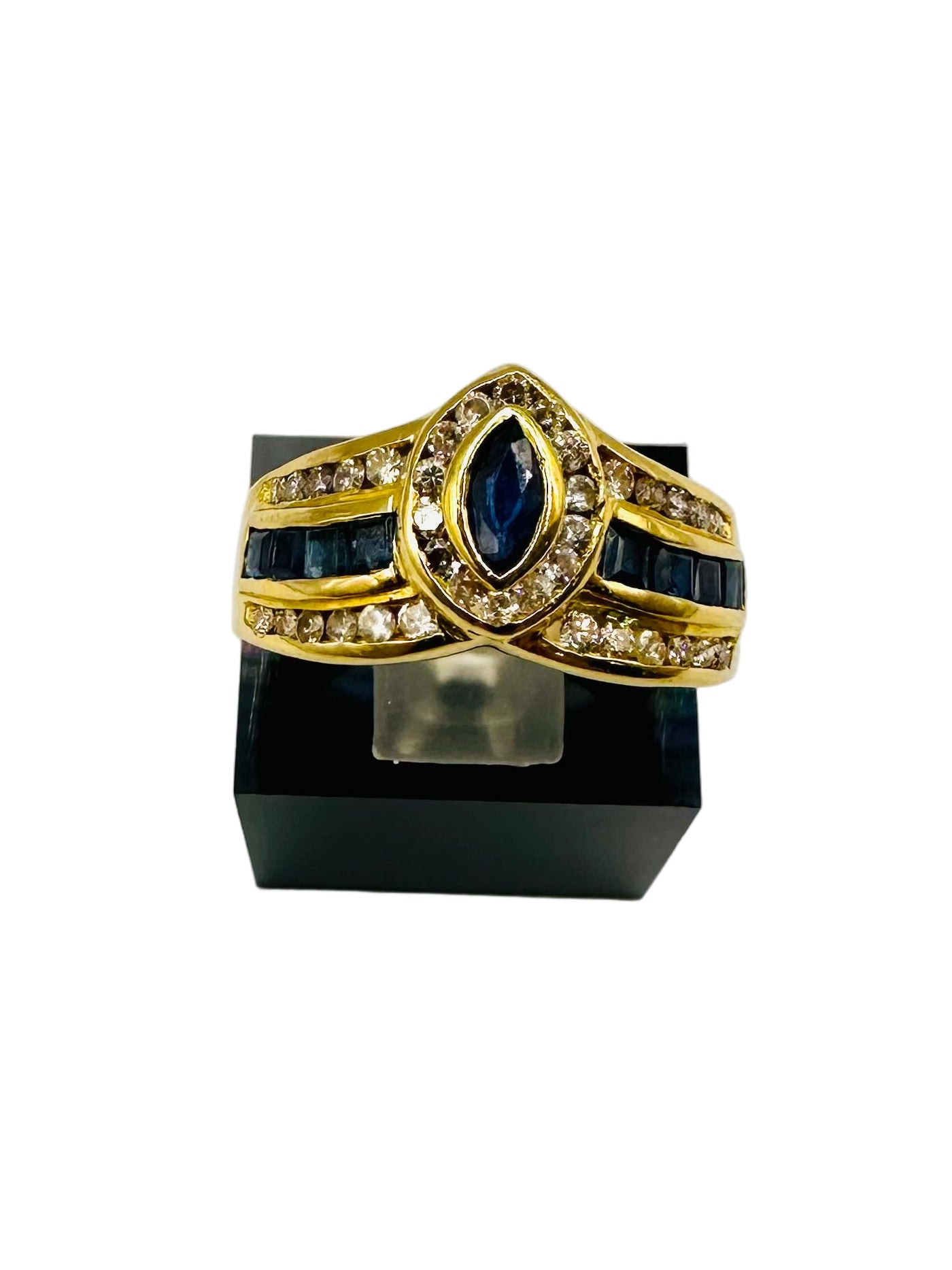 Bague diamant et Saphir or 750/1000