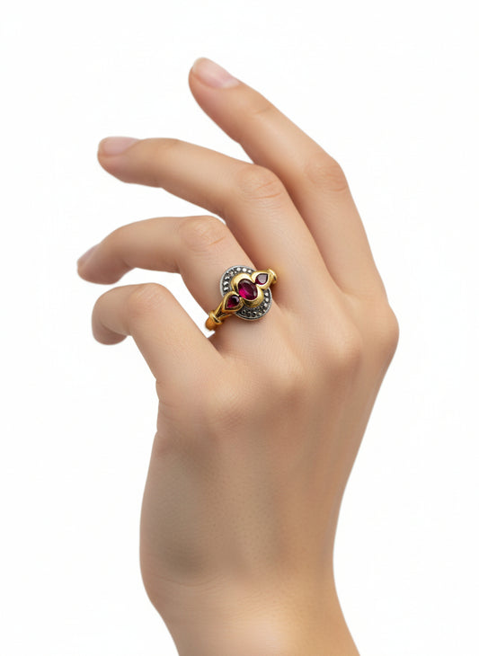 Bague et Pierres rubis Or 18 Carats