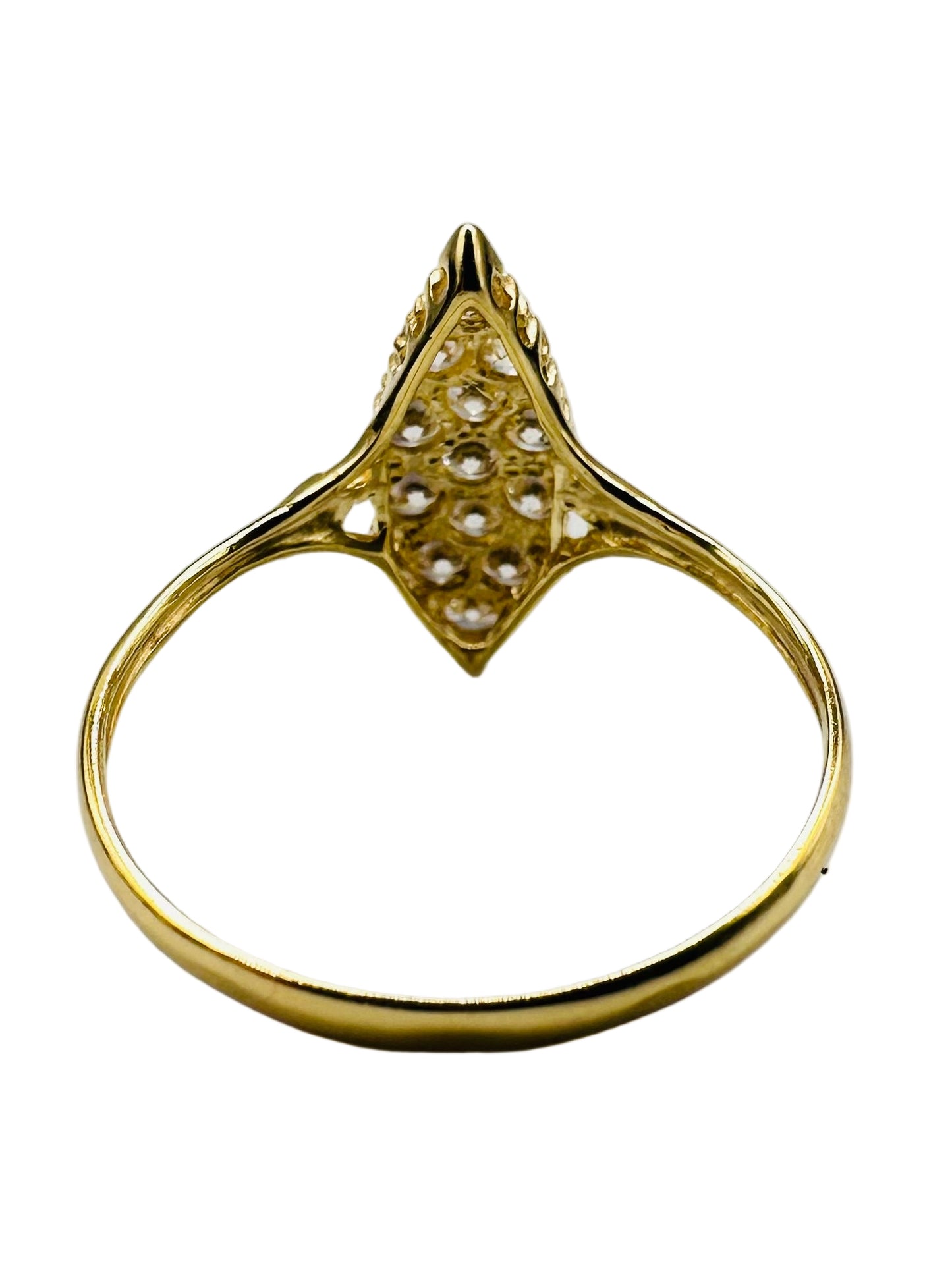 Bague Marquise Sertie en Or Jaune 18 Carats