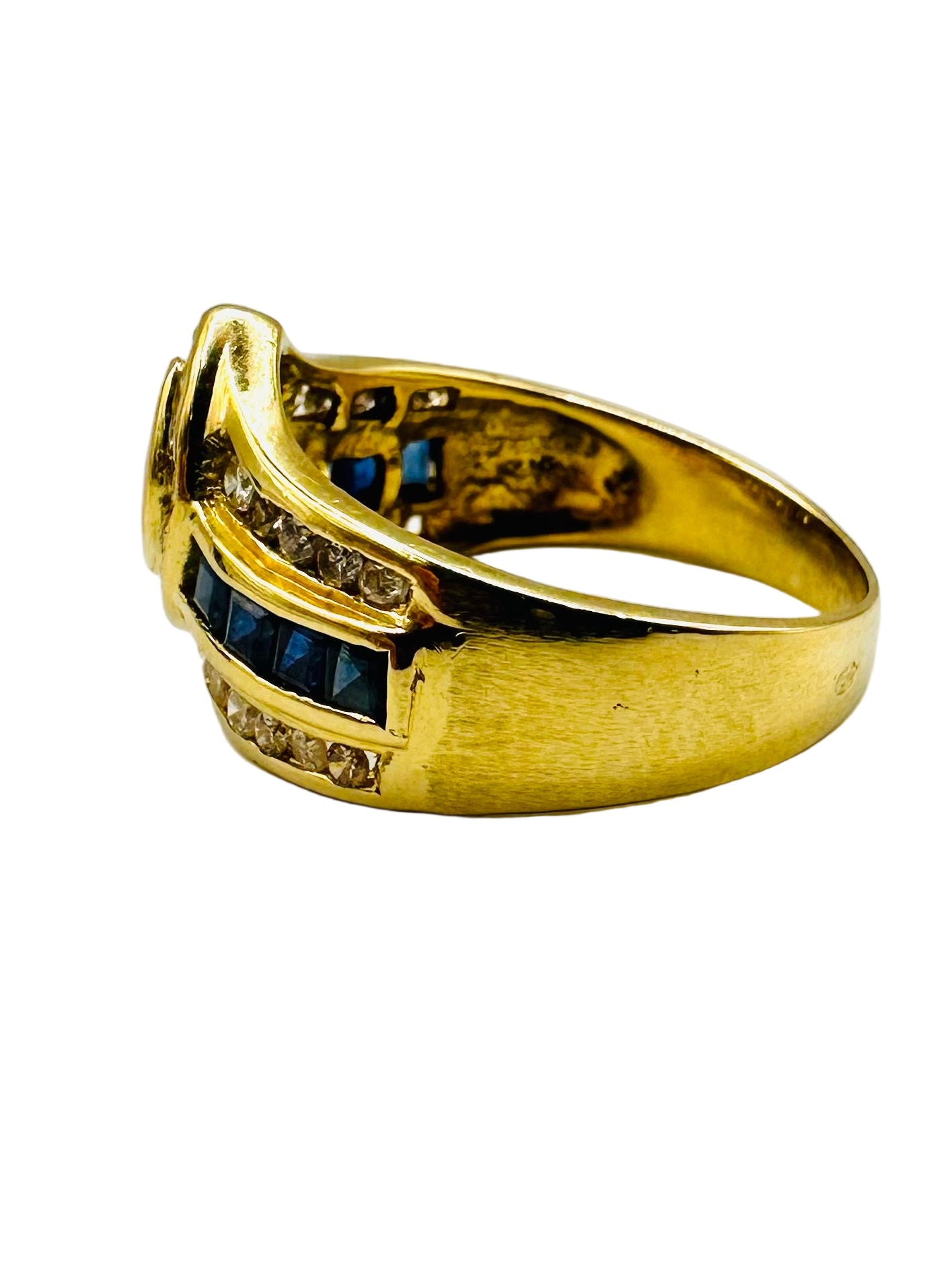 Bague diamant et Saphir or 750/1000