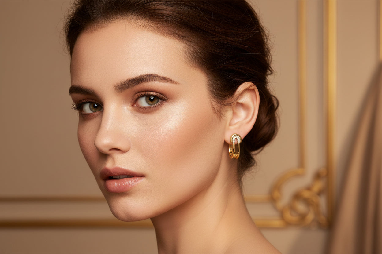 Boucles d’oreilles en or, 750/1000 ￼