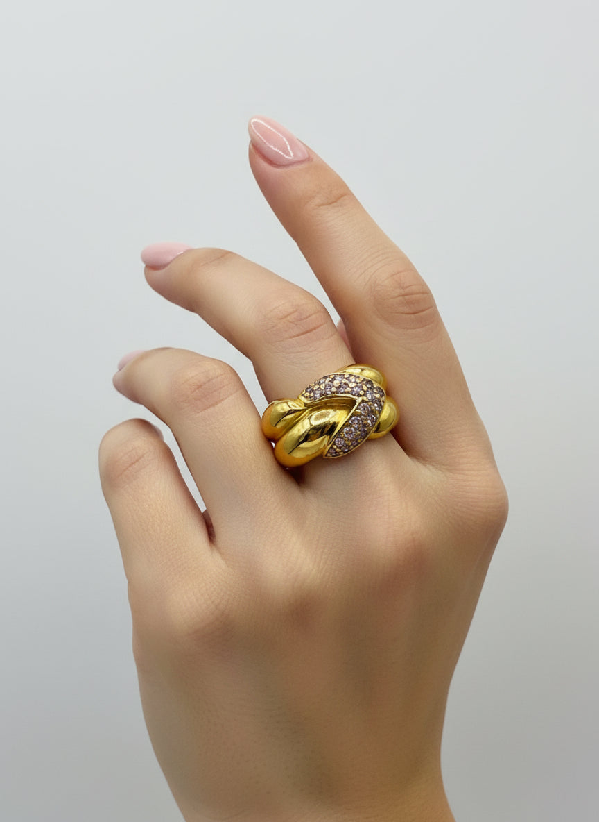 Bague sertir Diamants naturel Or 750/1000