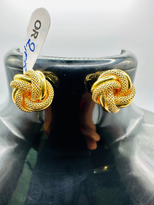 Boucles d’Oreilles Nœud d’Amour Algérien 🎗️Or 750/1000