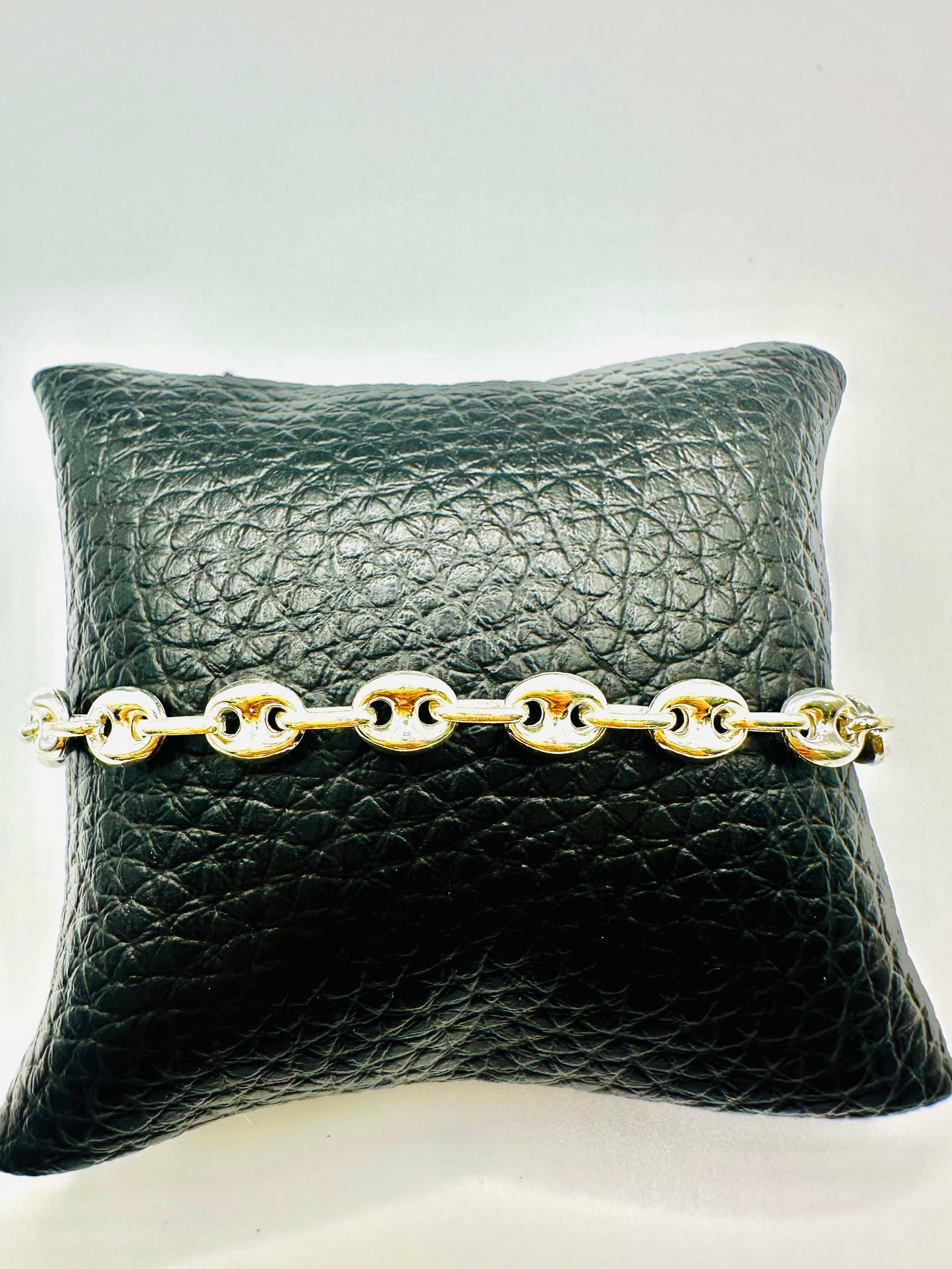 Bracelet homme en argent 925 petites graines de cafés