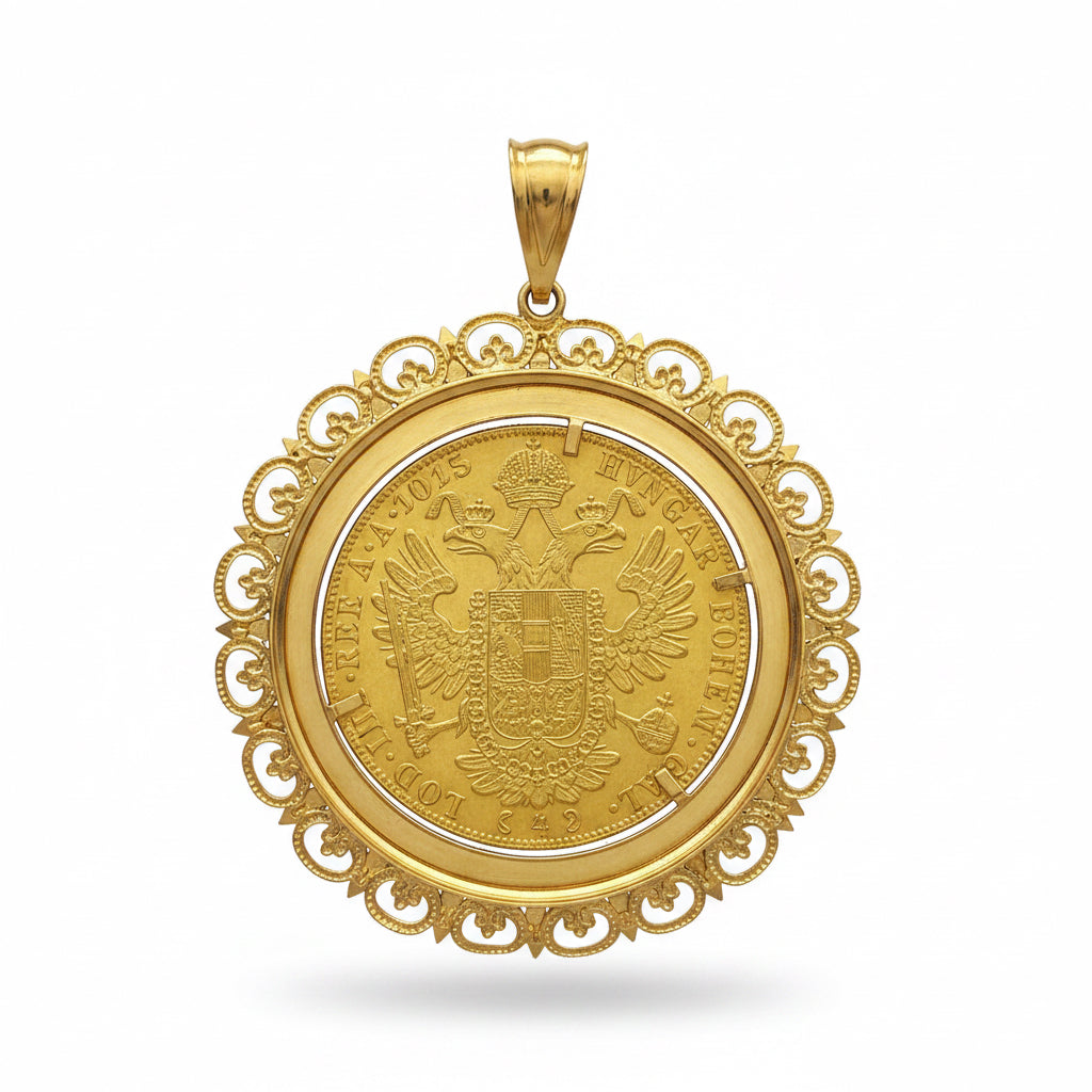 Pendentif porte pièce 4 Ducat Or 750 & 986/1000