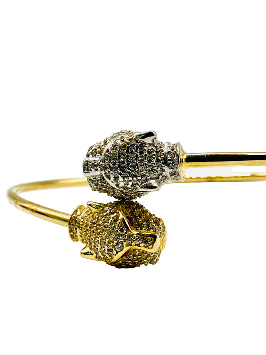 Bracelet double tête de panthère 🐆 en or 18 carats
