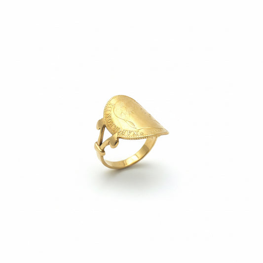 Bague Porte Pièce 10F Courbée Or 18&21,6 carats