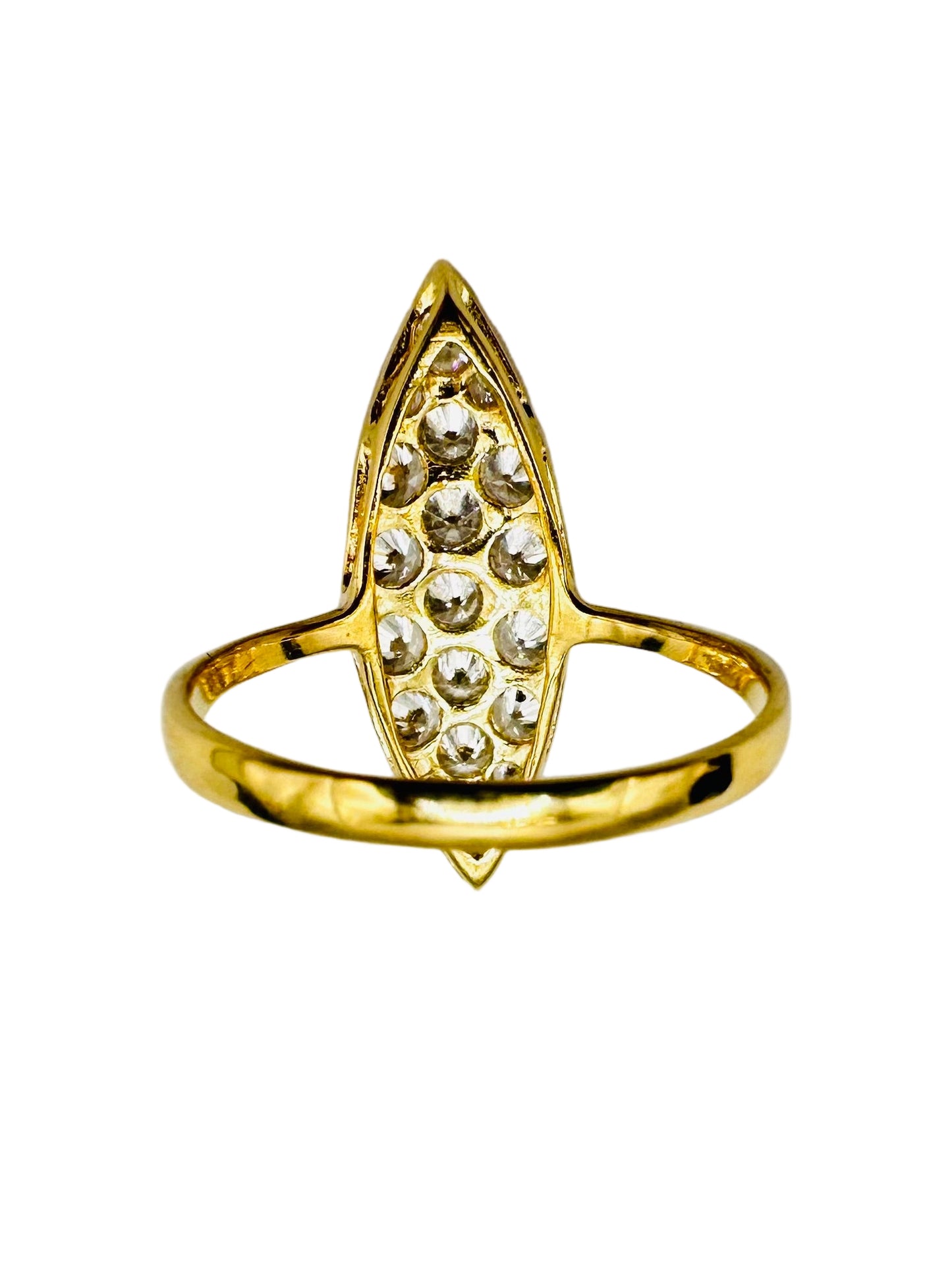 Bague Marquise Sertie en Or Jaune 18 Carats