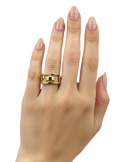 Bague Lunette en Or Jaune 18 Carats