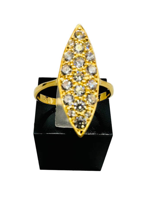 Bague Marquise Sertie en Or Jaune 18 Carats