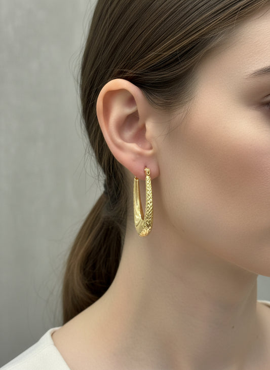 Boucles D’oreilles Ovale Or 750/1000