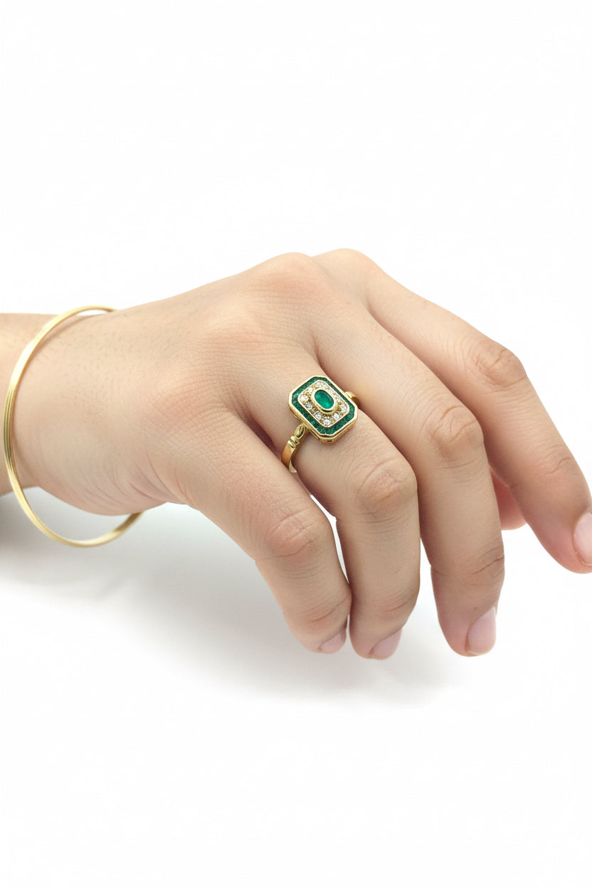 Bague émeraude en or 750/1000
