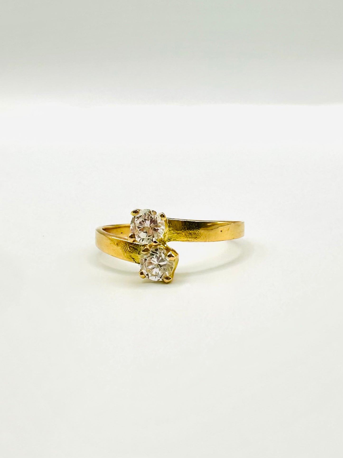 Alliance “Toi et Moi” en Or Jaune 18 Carats