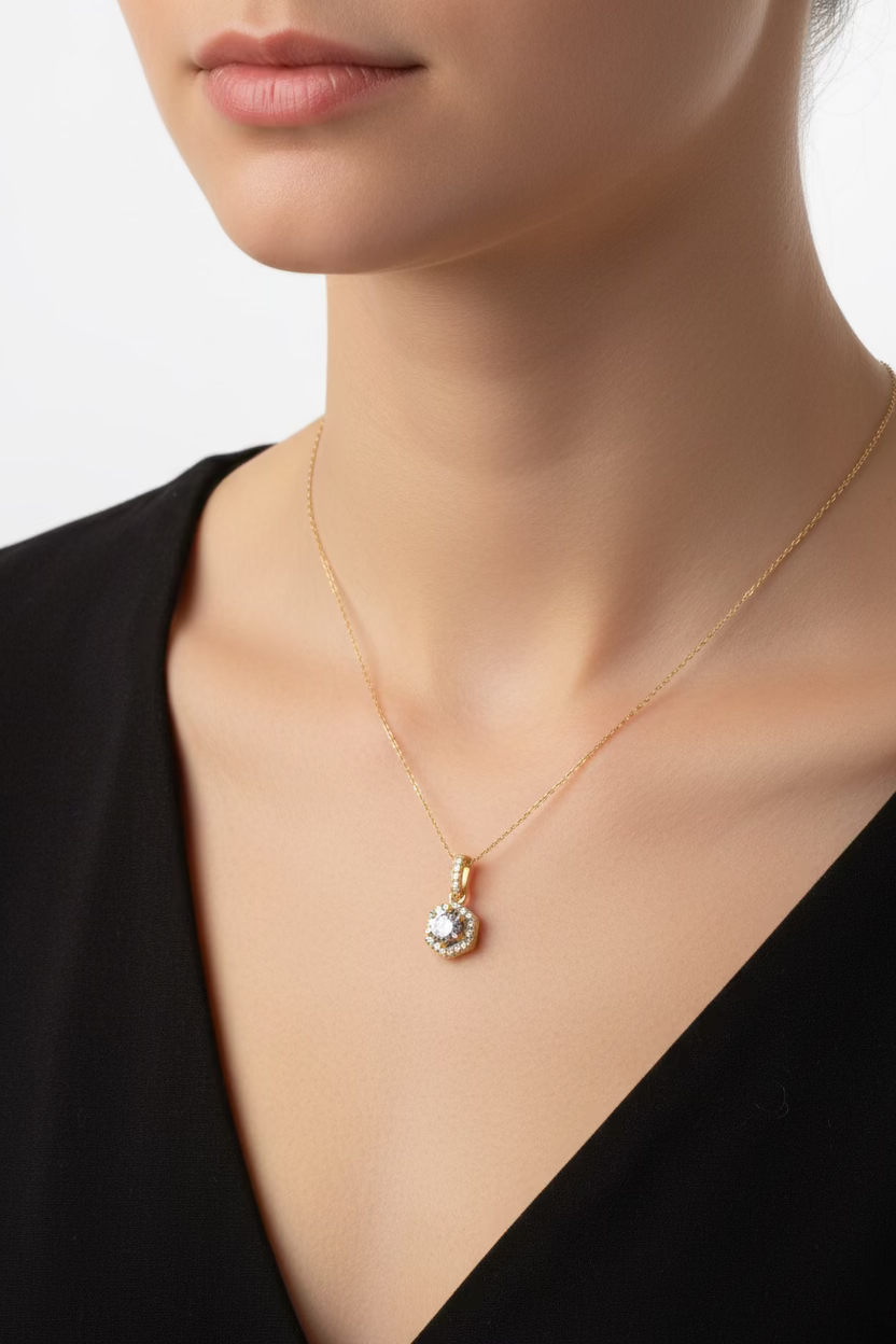 Pendentif zircon Or 750/1000