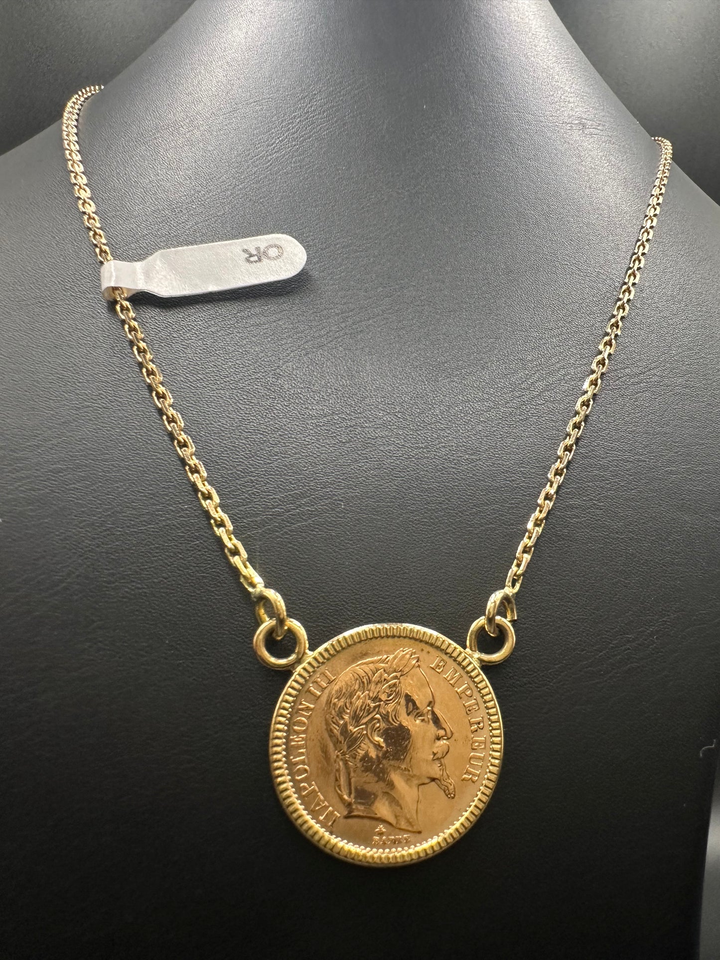 COLLIER PENDENTIF NAPOLEON 20 FRANCS