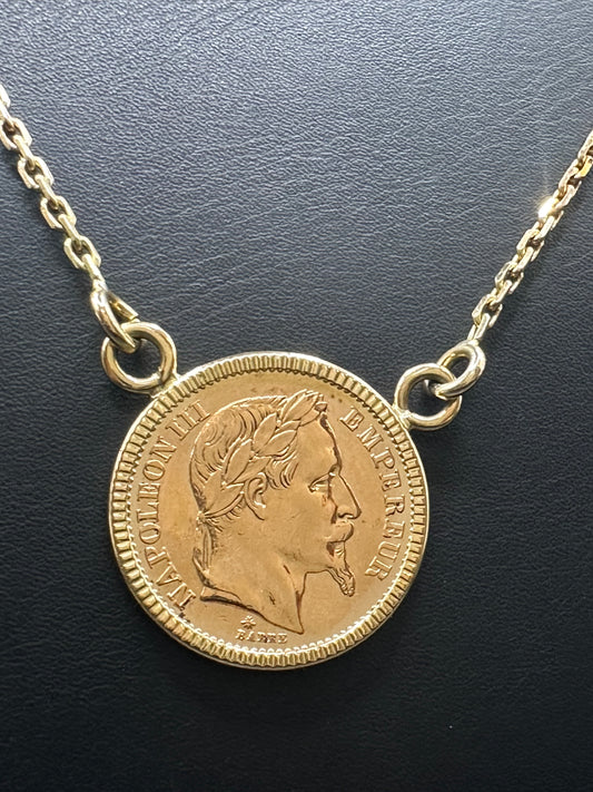 COLLIER PENDENTIF NAPOLEON 20 FRANCS