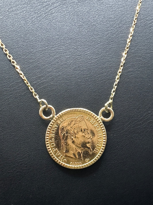 COLLIER PENDENTIF NAPOLEON 10 FRANCS