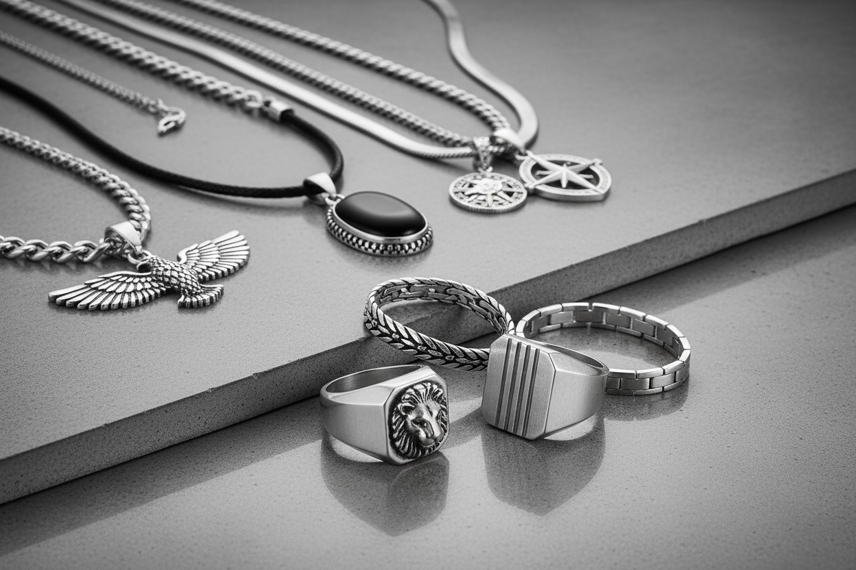 bijoux d'hommes en argent pour mon site 