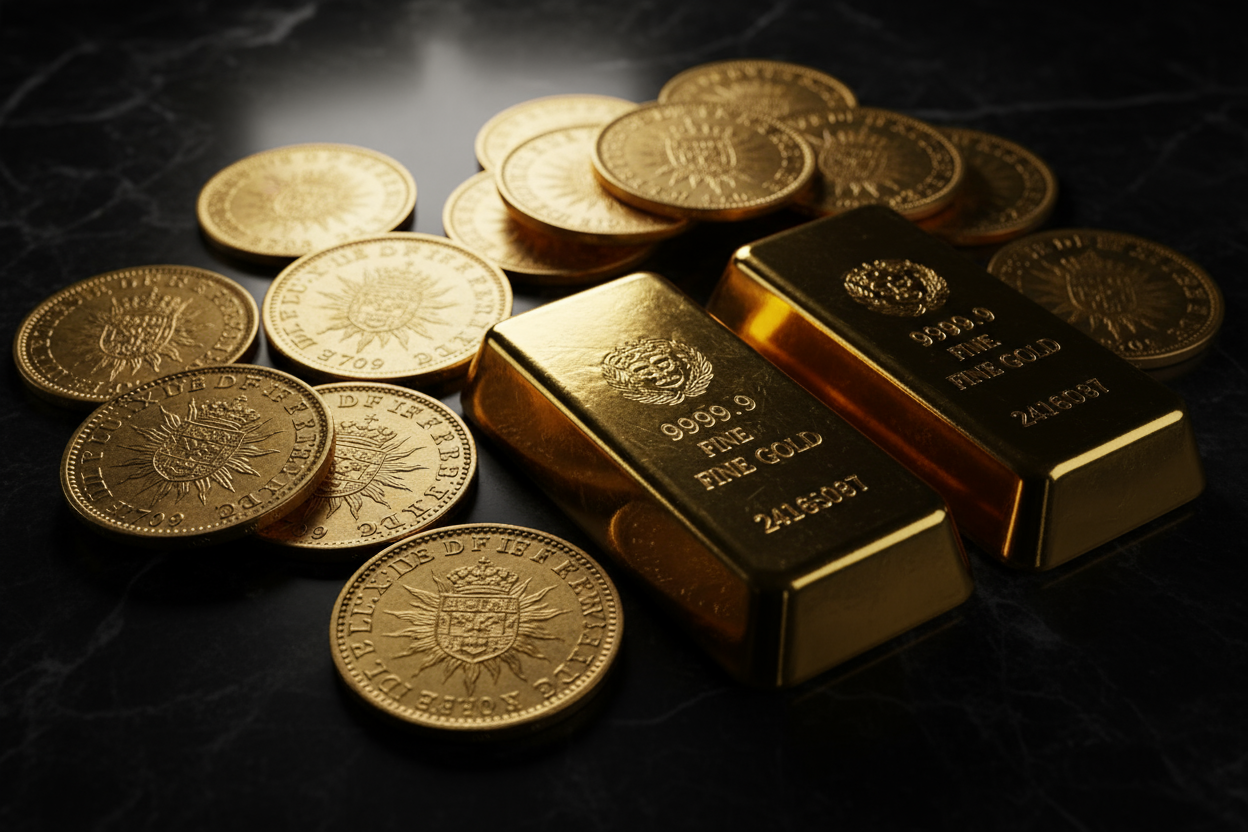 DES LOUIS DOR ET DES LINGOT 24 CARATS